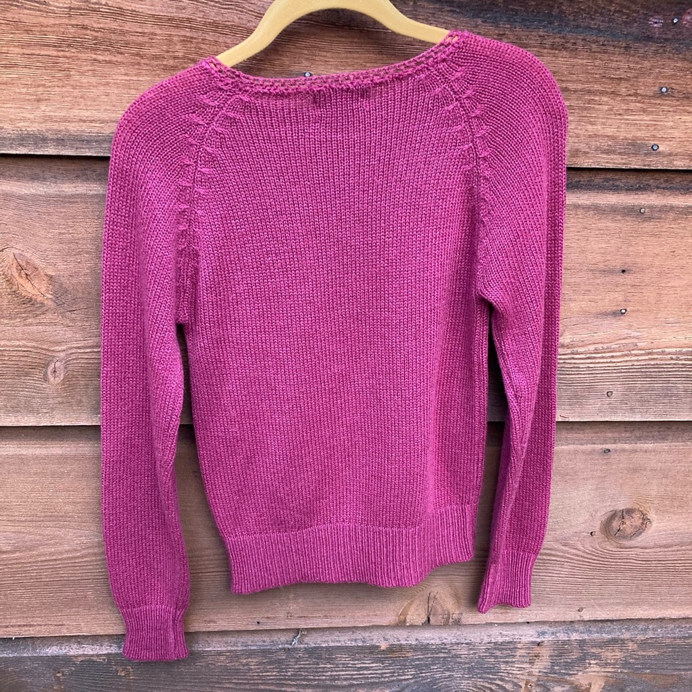 Raspberry Embroidered Vintage Gitano Sweater - image 2